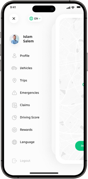 Amyal App Navigation Menu Home Profile Vehicles Claims Emergency