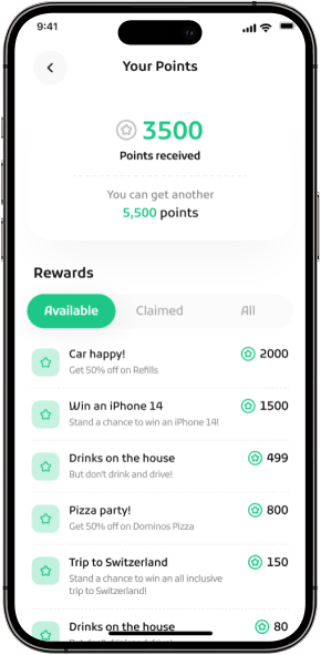 Amyal Points and Rewards Screen Driver Performance App