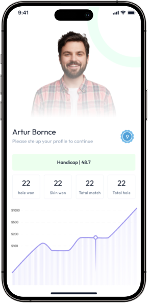 Antee Golf App Player Profile Screen User Dashboard