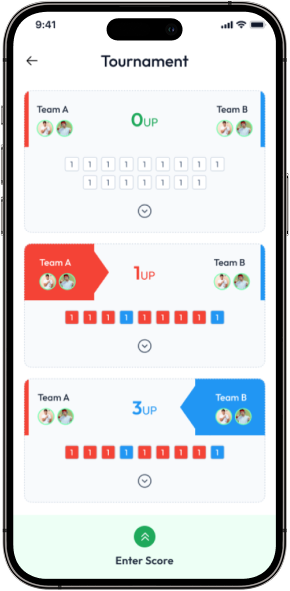 Antee Golf App Tournament Scoreboard Screen Real-Time Updates with Flutter App