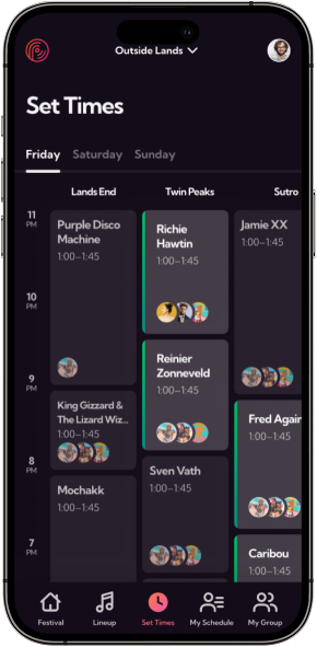 Festigo Event Time Scheduling Screen Festival Planner Mobile App