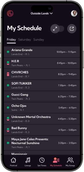 Festigo Event Schedule List View Festival Management Application