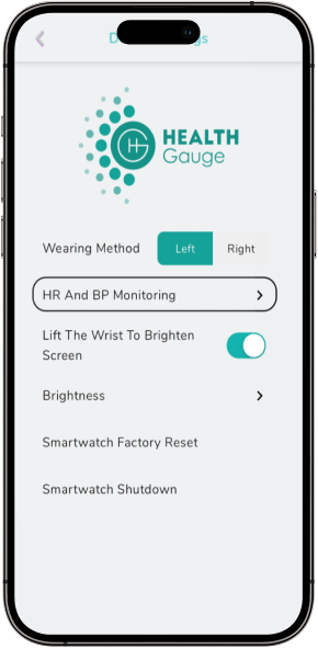 Health Gauge App Settings Screen Personalized Health Preferences